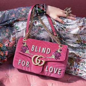 Gucci GG Marmont Pearl Embellished Embroiled Bag